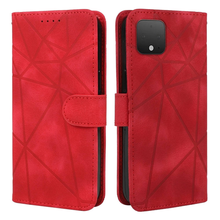 For Google Pixel 4 Skin Feel Geometric Lines Leather Phone Case