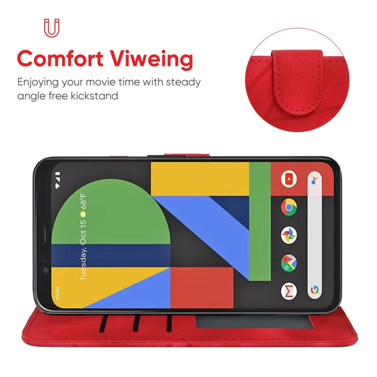For Google Pixel 4 Skin Feel Geometric Lines Leather Phone Case