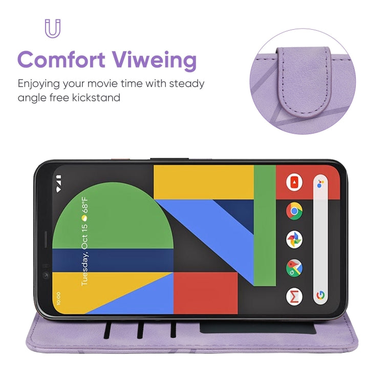 For Google Pixel 4 Skin Feel Geometric Lines Leather Phone Case