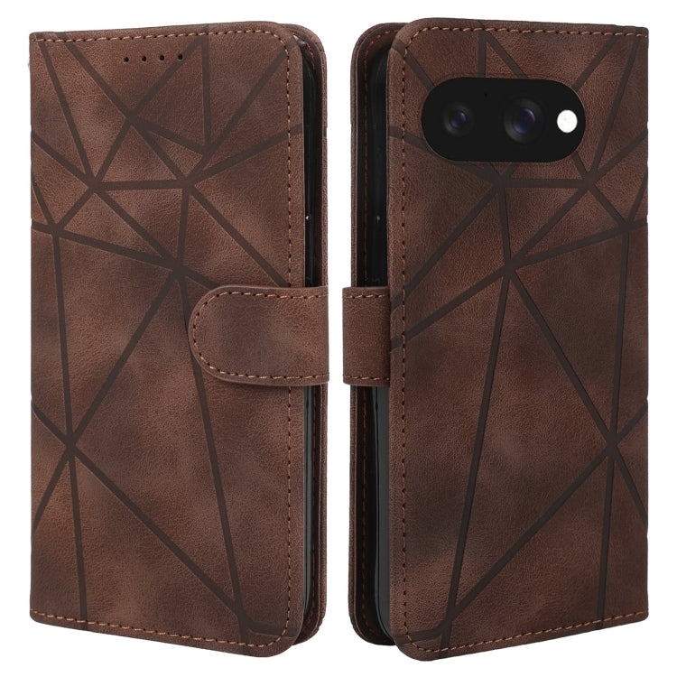 For Google Pixel 9a Skin Feel Geometric Lines Leather Phone Case