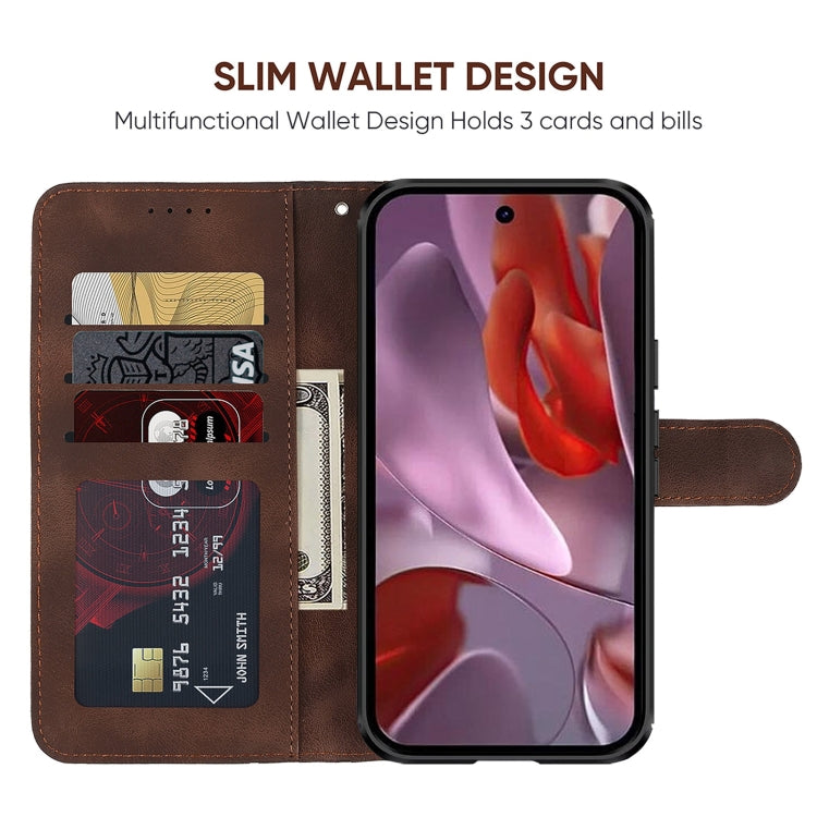 For Google Pixel 9a Skin Feel Geometric Lines Leather Phone Case