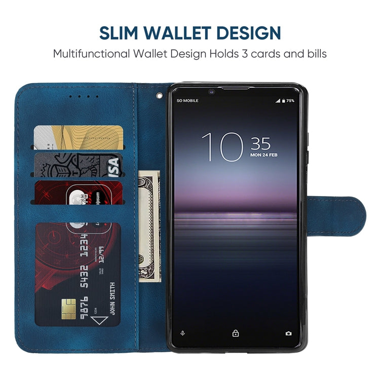 For Sony Xperia 1 II Skin Feel Geometric Lines Leather Phone Case