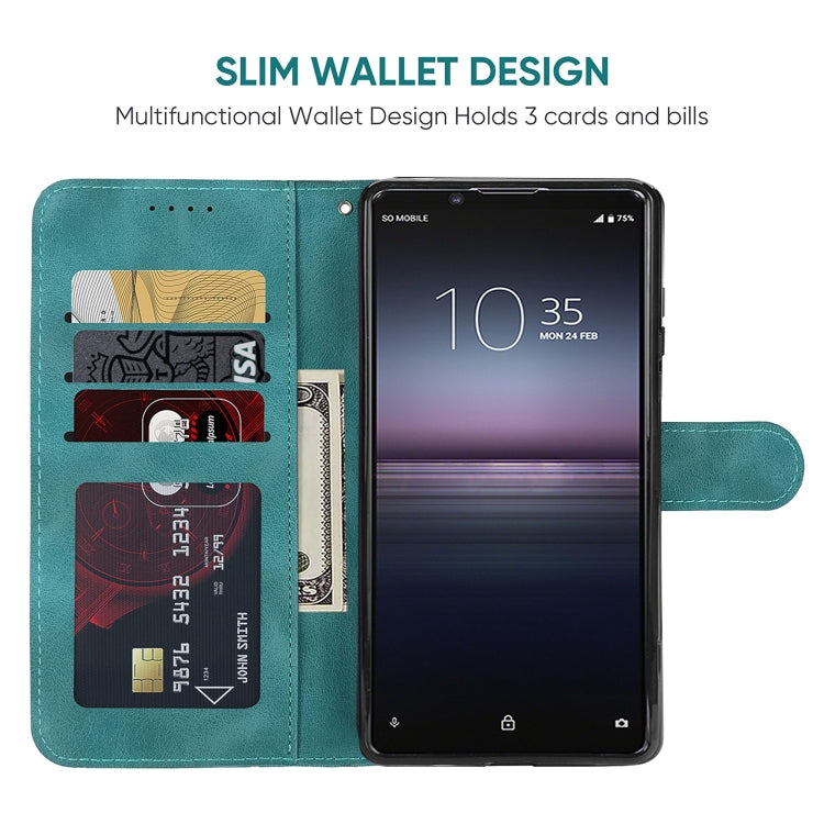 For Sony Xperia 1 II Skin Feel Geometric Lines Leather Phone Case