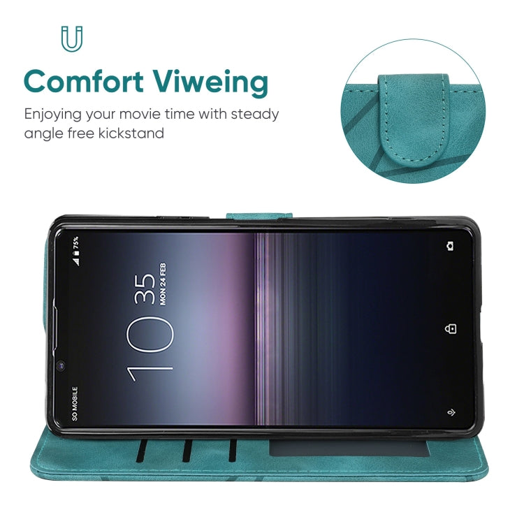 For Sony Xperia 1 II Skin Feel Geometric Lines Leather Phone Case