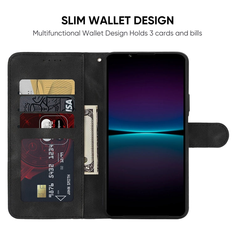 For Sony Xperia 1 IV Skin Feel Geometric Lines Leather Phone Case