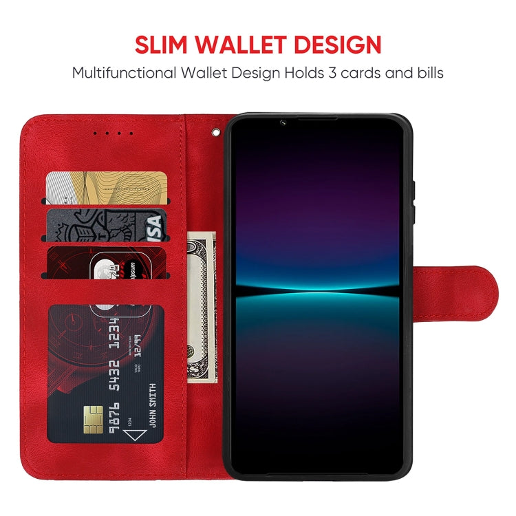 For Sony Xperia 1 IV Skin Feel Geometric Lines Leather Phone Case