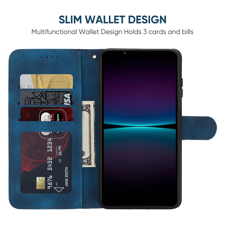 For Sony Xperia 1 IV Skin Feel Geometric Lines Leather Phone Case