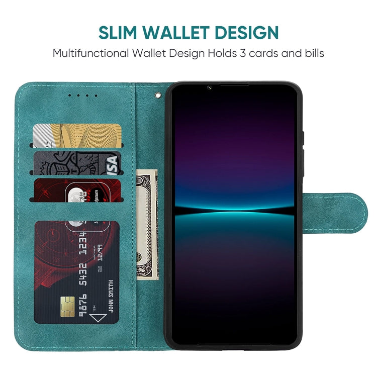 For Sony Xperia 1 IV Skin Feel Geometric Lines Leather Phone Case