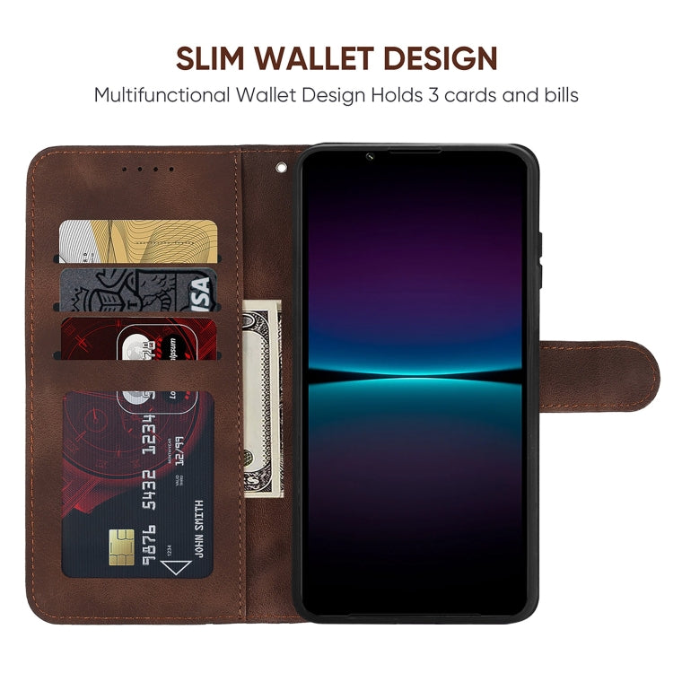 For Sony Xperia 1 IV Skin Feel Geometric Lines Leather Phone Case