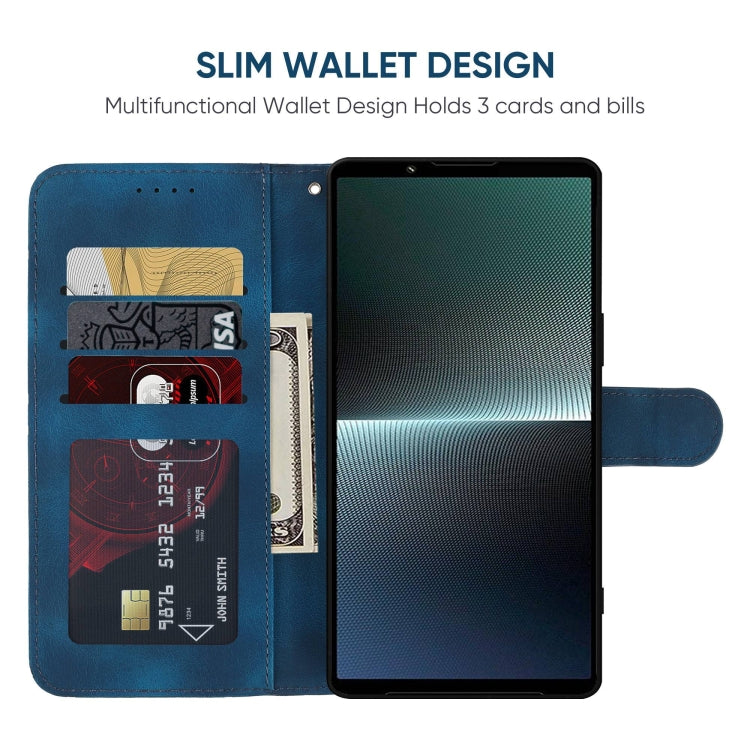 For Sony Xperia 1 V 2023 Skin Feel Geometric Lines Leather Phone Case