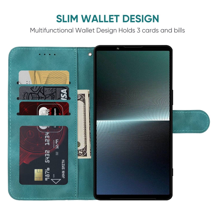 For Sony Xperia 1 V 2023 Skin Feel Geometric Lines Leather Phone Case