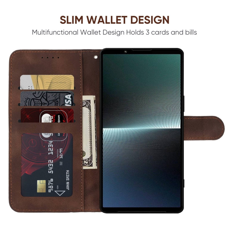 For Sony Xperia 1 V 2023 Skin Feel Geometric Lines Leather Phone Case