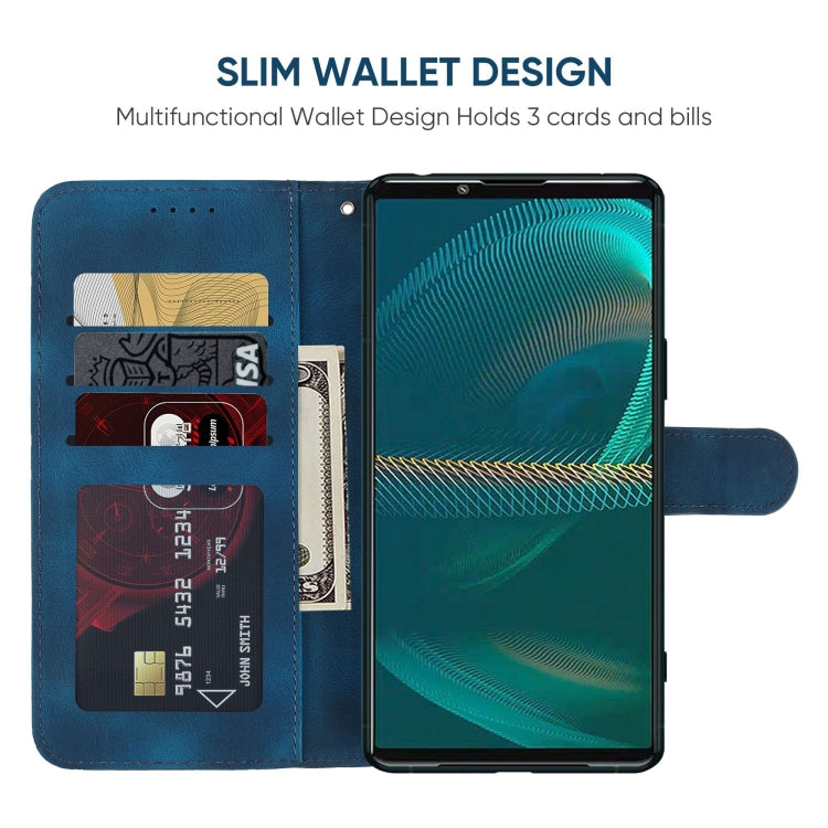 For Sony Xperia 5 III Skin Feel Geometric Lines Leather Phone Case