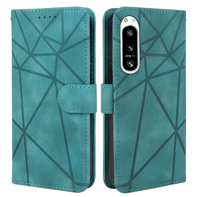 For Sony Xperia 5 IV Skin Feel Geometric Lines Leather Phone Case