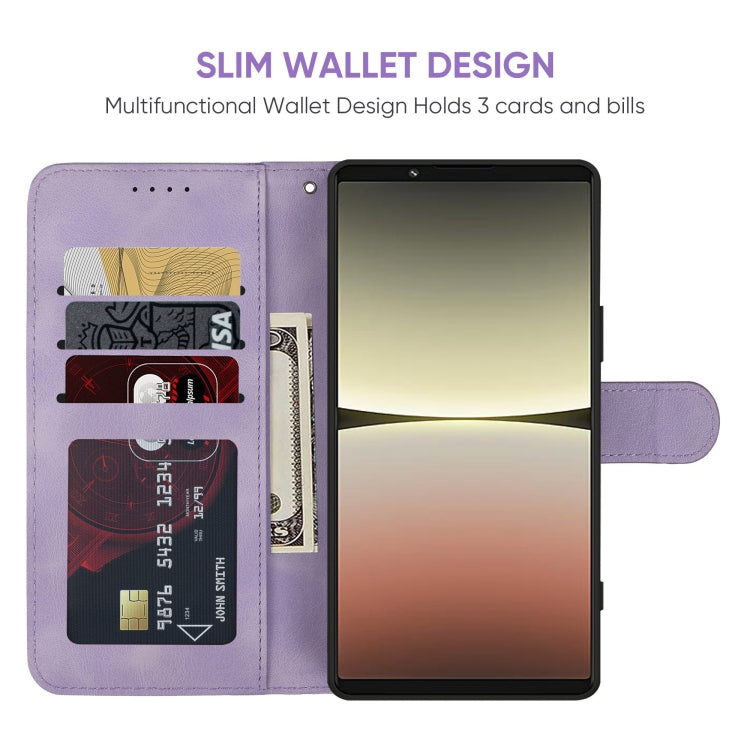 For Sony Xperia 5 IV Skin Feel Geometric Lines Leather Phone Case