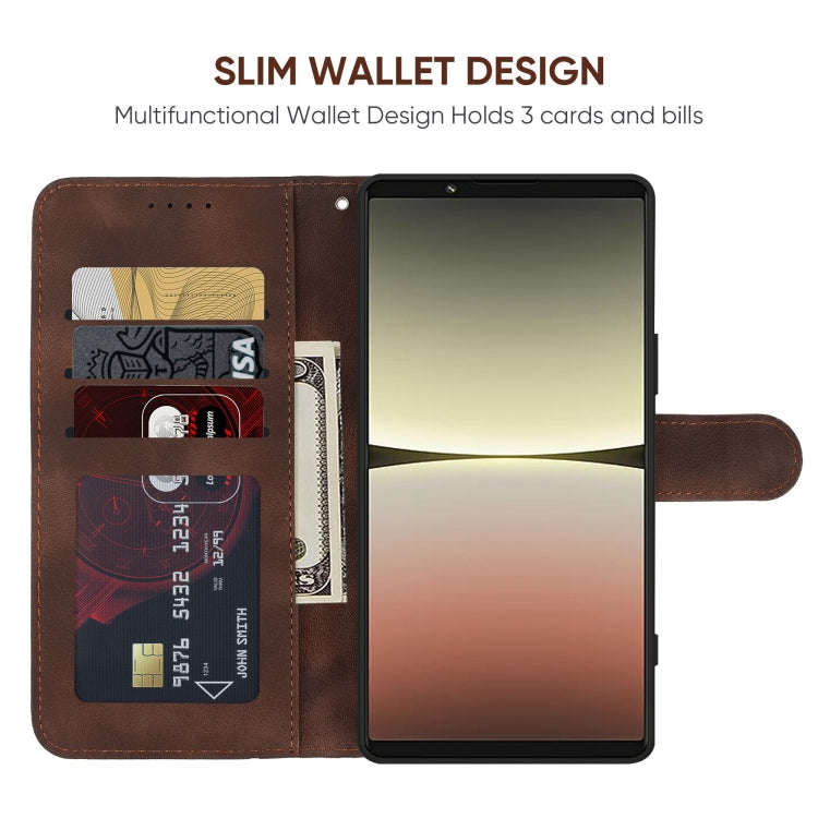 For Sony Xperia 5 IV Skin Feel Geometric Lines Leather Phone Case