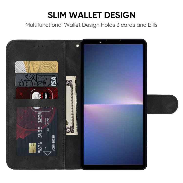 For Sony Xperia 5 V Skin Feel Geometric Lines Leather Phone Case