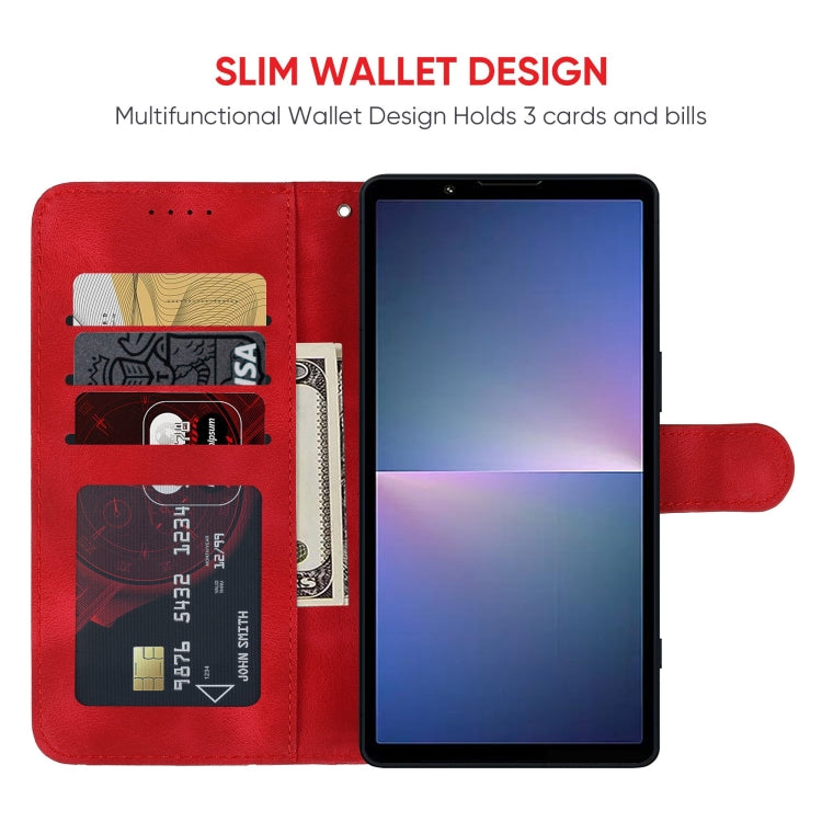For Sony Xperia 5 V Skin Feel Geometric Lines Leather Phone Case