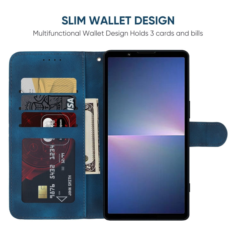 For Sony Xperia 5 V Skin Feel Geometric Lines Leather Phone Case