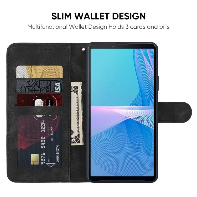 For Sony Xperia 10 III Skin Feel Geometric Lines Leather Phone Case