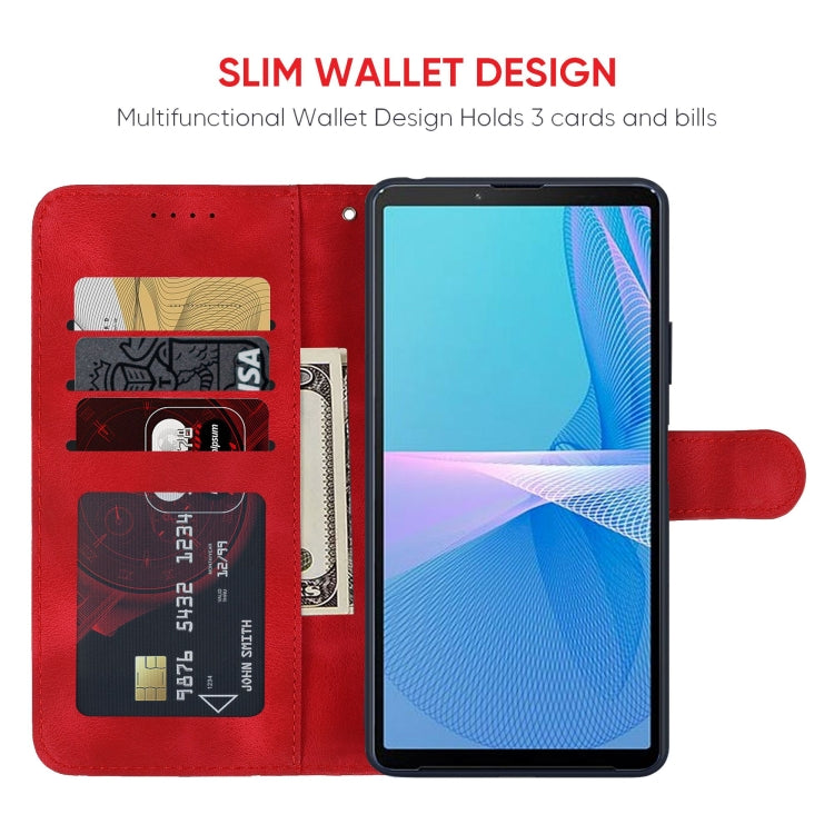For Sony Xperia 10 III Skin Feel Geometric Lines Leather Phone Case