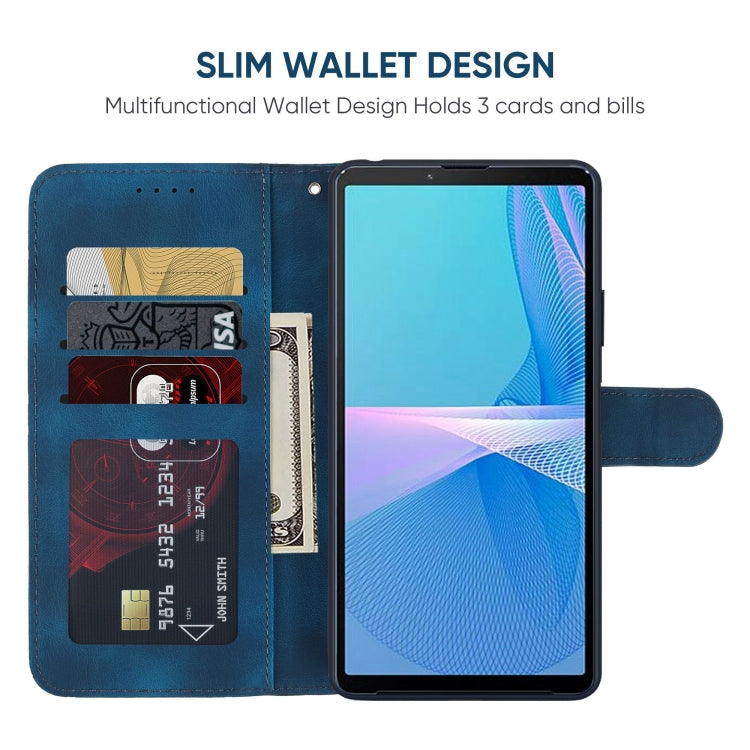 For Sony Xperia 10 III Skin Feel Geometric Lines Leather Phone Case