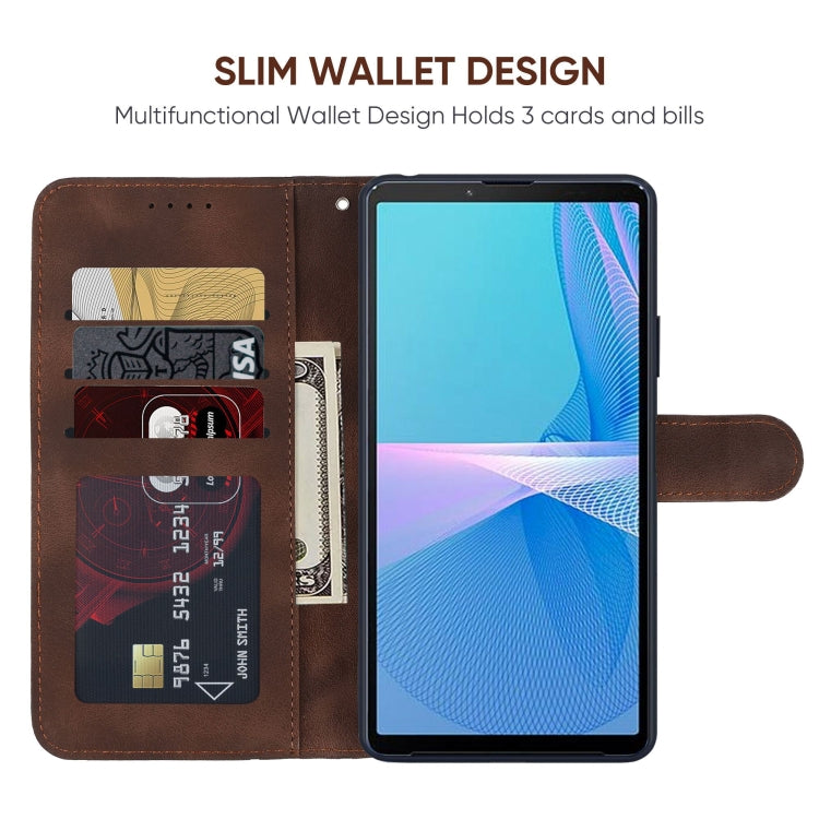 For Sony Xperia 10 III Skin Feel Geometric Lines Leather Phone Case