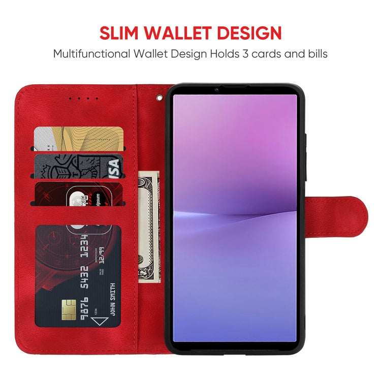 For Sony Xperia 10 V Skin Feel Geometric Lines Leather Phone Case