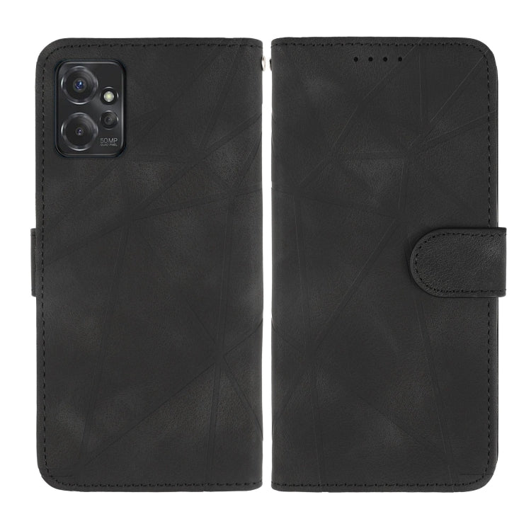 For Motorola Moto G Power 2023 Skin Feel Geometric Lines Leather Phone Case