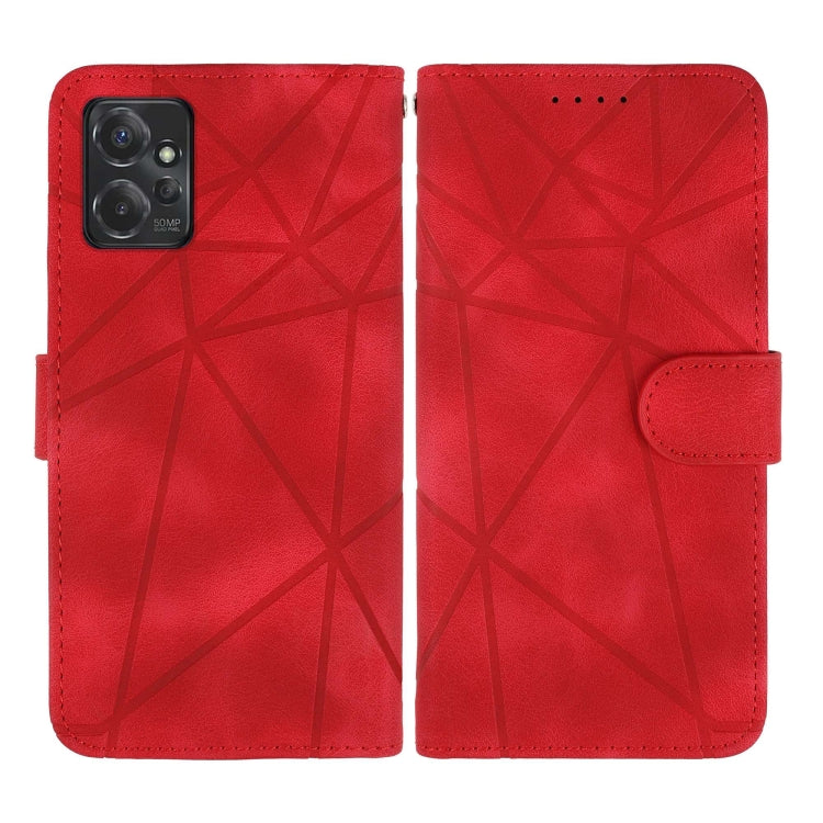 For Motorola Moto G Power 2023 Skin Feel Geometric Lines Leather Phone Case