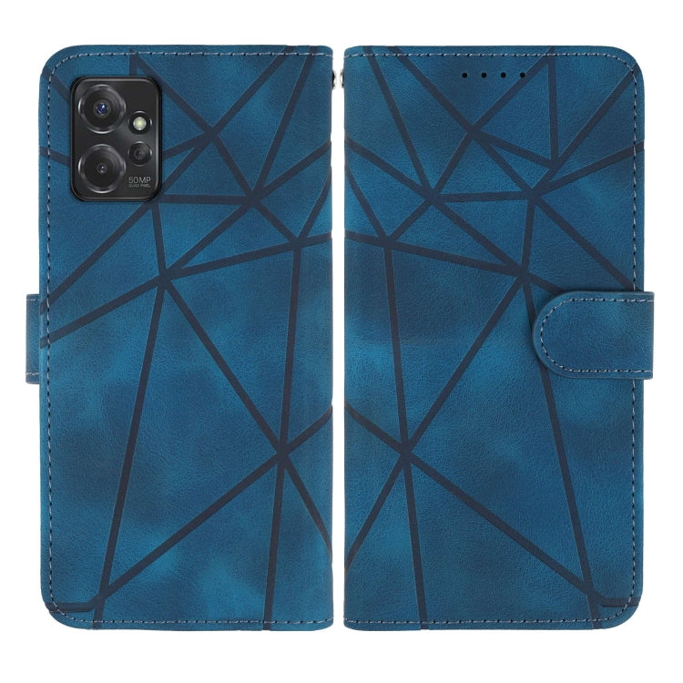 For Motorola Moto G Power 2023 Skin Feel Geometric Lines Leather Phone Case