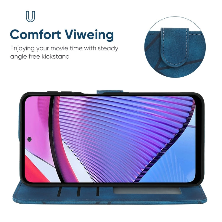 For Motorola Moto G Power 2023 Skin Feel Geometric Lines Leather Phone Case