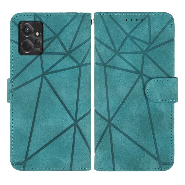 For Motorola Moto G Power 2023 Skin Feel Geometric Lines Leather Phone Case
