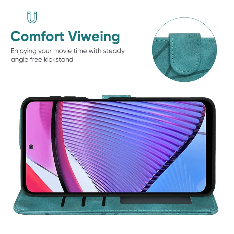 For Motorola Moto G Power 2023 Skin Feel Geometric Lines Leather Phone Case