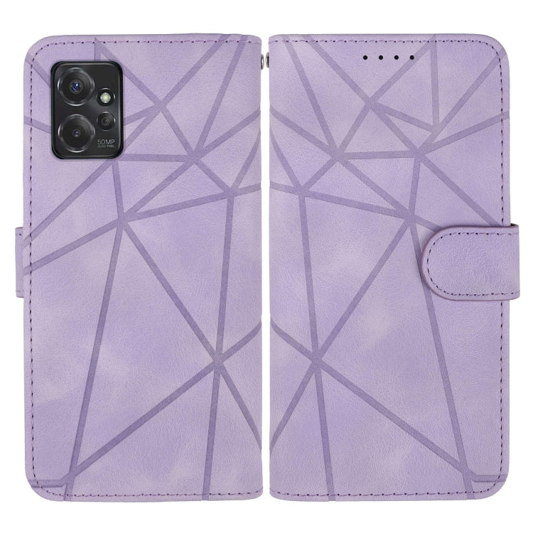 For Motorola Moto G Power 2023 Skin Feel Geometric Lines Leather Phone Case