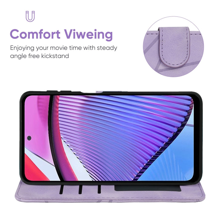 For Motorola Moto G Power 2023 Skin Feel Geometric Lines Leather Phone Case