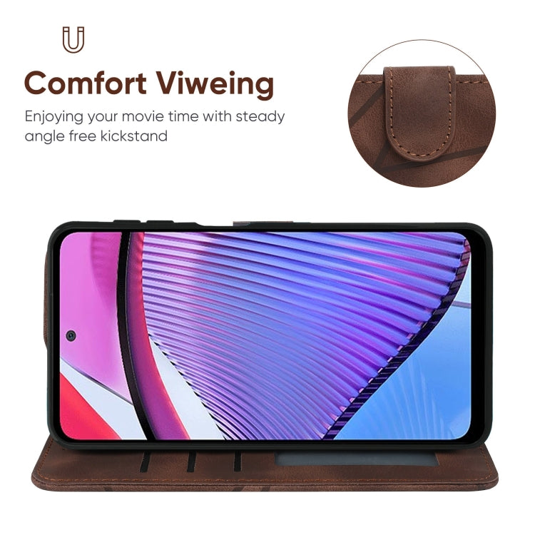 For Motorola Moto G Power 2023 Skin Feel Geometric Lines Leather Phone Case