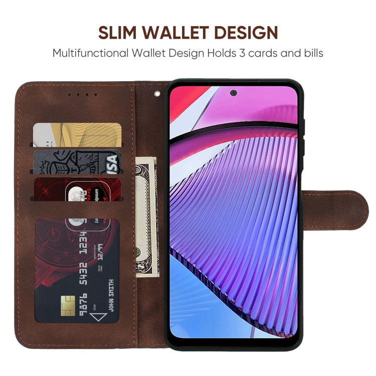 For Motorola Moto G Power 2023 Skin Feel Geometric Lines Leather Phone Case