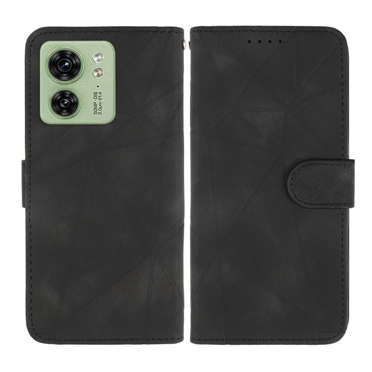 For Motorola Edge 40 Skin Feel Geometric Lines Leather Phone Case