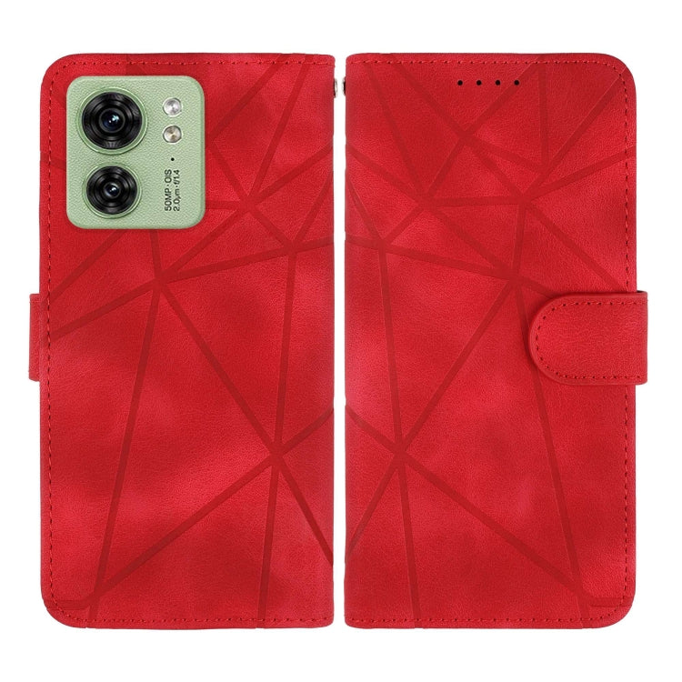 For Motorola Edge 40 Skin Feel Geometric Lines Leather Phone Case