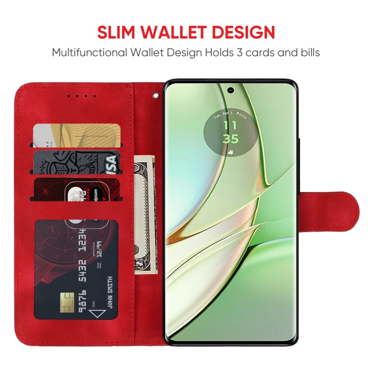 For Motorola Edge 40 Skin Feel Geometric Lines Leather Phone Case