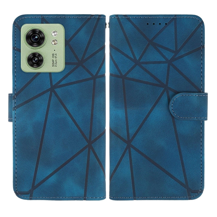 For Motorola Edge 40 Skin Feel Geometric Lines Leather Phone Case