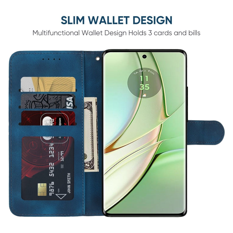 For Motorola Edge 40 Skin Feel Geometric Lines Leather Phone Case