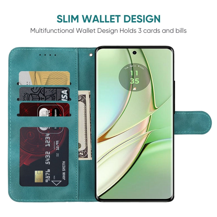 For Motorola Edge 40 Skin Feel Geometric Lines Leather Phone Case