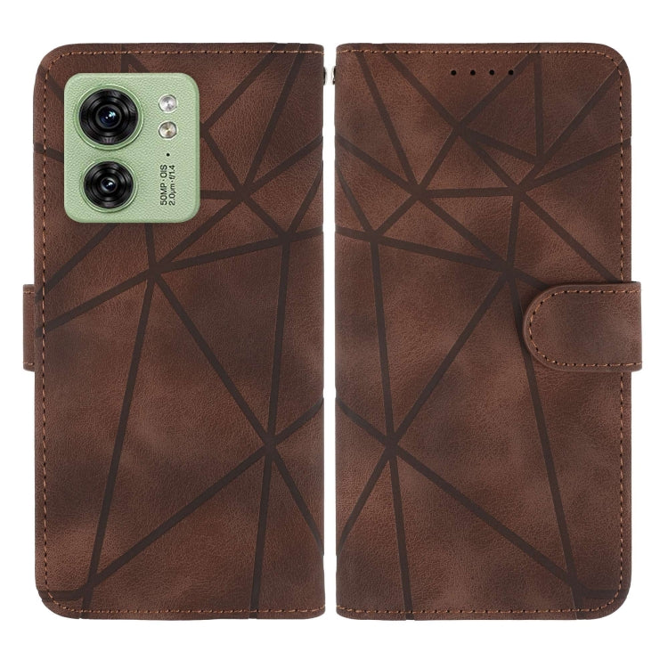 For Motorola Edge 40 Skin Feel Geometric Lines Leather Phone Case