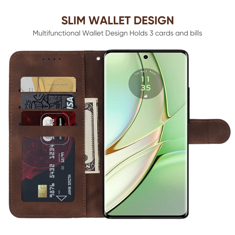 For Motorola Edge 40 Skin Feel Geometric Lines Leather Phone Case