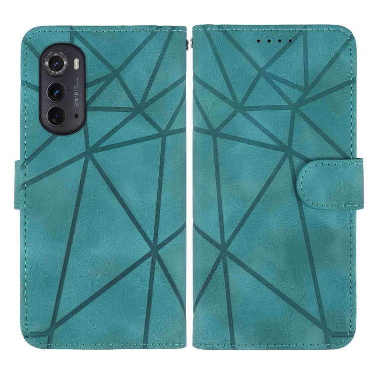 For Motorola Edge 2022 Skin Feel Geometric Lines Leather Phone Case