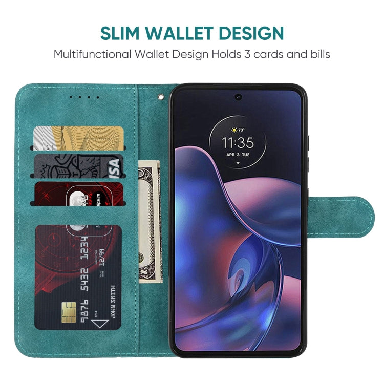 For Motorola Edge 2022 Skin Feel Geometric Lines Leather Phone Case