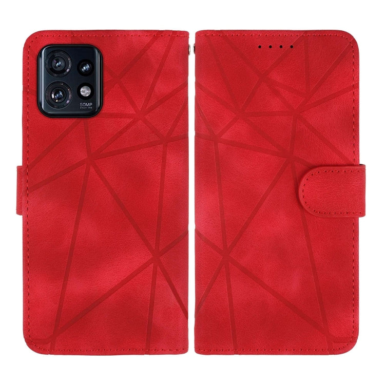 For Motorola Edge+ 2023 Skin Feel Geometric Lines Leather Phone Case