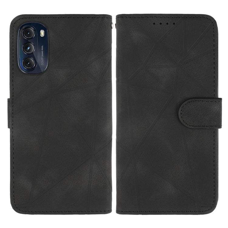 For Motorola Moto G 5G 2022 Skin Feel Geometric Lines Leather Phone Case
